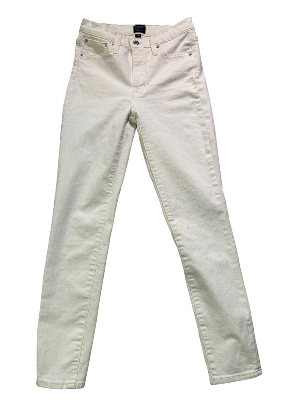 J.Crew White High-Rise Skinny Jeans, W25, Size 0